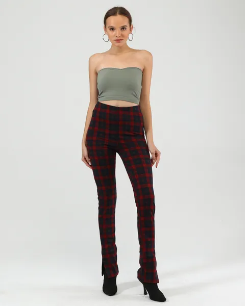 pantalon tartan rouge et noir